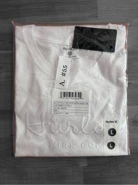 Hurley Graphic White Tee Size L NWT